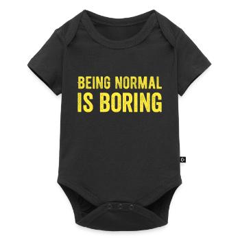 Being normal is boring - Baby Premium short-sleeve bodysuit - black - Front