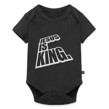 Citation de Jésus est roi - Body à manches courtes Premium Bébé - noir - Devant