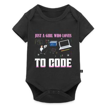 Juste une fille qui aime coder un logiciel de codage - Body à manches courtes Premium Bébé - noir - Devant