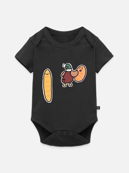 Duck with Bread Meme - Baby Premium short-sleeve bodysuit - black