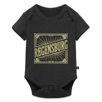 Regensburg Germany City Font Vintage Retro - Baby Premium short-sleeve bodysuit - black - Front