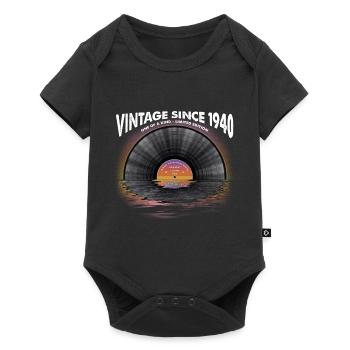 Vintage since 1940 Retro Disco Music Vintage - Baby Premium short-sleeve bodysuit - black - Front