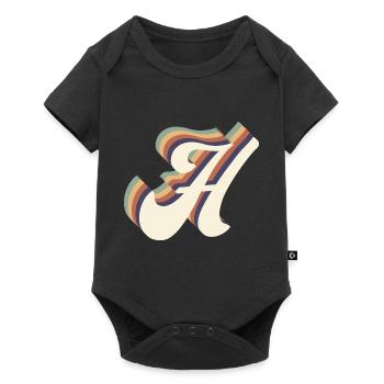 letter H - Baby Premium short-sleeve bodysuit - black - Front