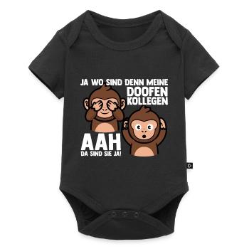 Doofe Kollegen Arbeitsplatz Rente Abschied Arbeits - Baby Premium Kurzarmbody - Schwarz - Vorne