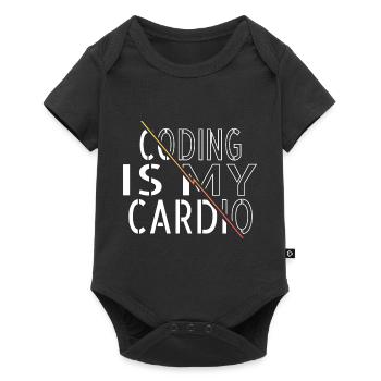 anniversaire idée cadeau heureux informaticien - Body à manches courtes Premium Bébé - noir - Devant