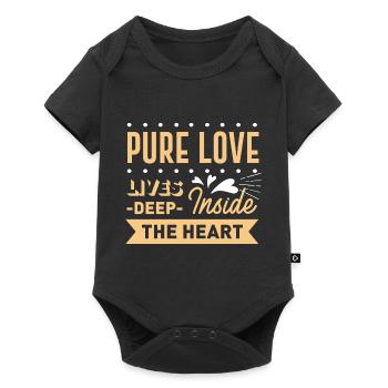 Pure loves deep inside the heart - Baby Premium short-sleeve bodysuit - black - Front