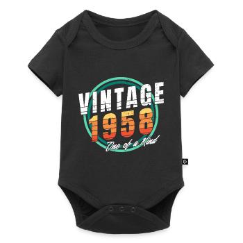 Chemise vintage 1958 pour homme femme 65 ans 65ème - Body à manches courtes Premium Bébé - noir - Devant