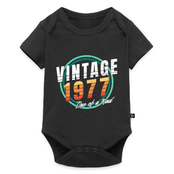 Chemise vintage 1977 pour homme femme 46 ans 46ème - Body à manches courtes Premium Bébé - noir - Devant