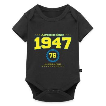 Super chemise 1947 pour hommes femmes 76 ans 76ème - Body à manches courtes Premium Bébé - noir - Devant