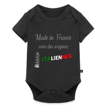 made in France / origines italiennes - Body à manches courtes Premium Bébé - noir - Devant