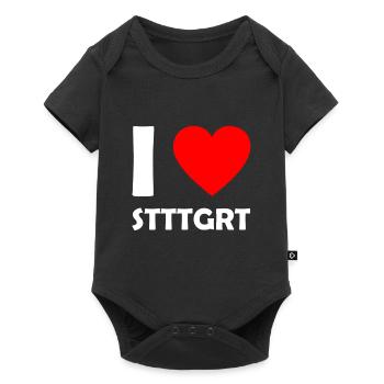 I love Stuttgart - STTGRT - Baden-Württemberg - Baby Premium Kurzarmbody - Schwarz - Vorne