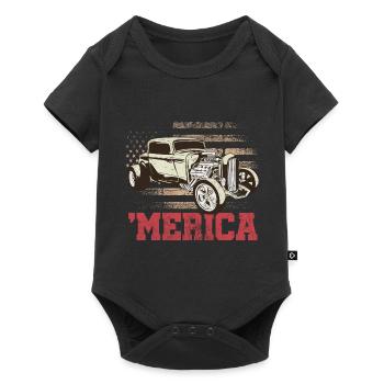 Merica | Vintage Car - Baby Premium Kurzarmbody - Schwarz - Vorne