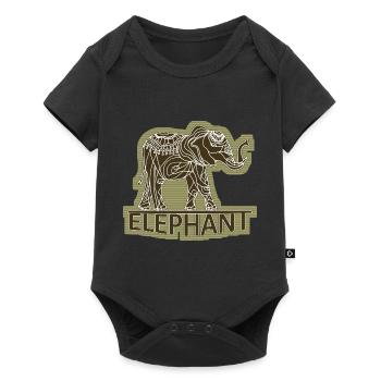 Éléphant - Body à manches courtes Premium Bébé - noir - Devant