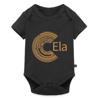 Für Ela - Baby Premium Kurzarmbody - Schwarz - Vorne