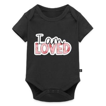 Positive Affirmation - i am loved - Baby Premium short-sleeve bodysuit - black - Front
