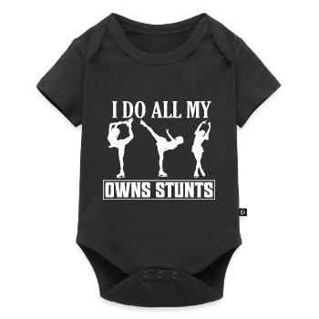 I Do All My Owns Stunts Figure Skater Ice Skating - Baby Premium short-sleeve bodysuit - black - Front