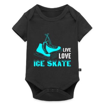 Live Love Ice Skate Figure Skater Ice Skating - Baby Premium short-sleeve bodysuit - black - Front
