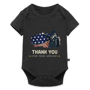 Thank You For Your Service Patriotic Veterans Day - Body à manches courtes Premium Bébé - noir - Devant