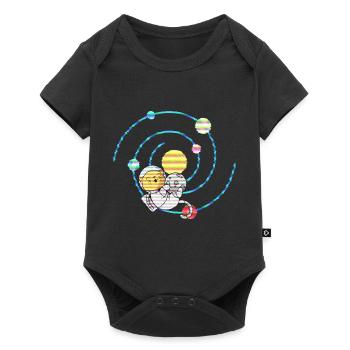Chat spatial en orbite terrestre - Body à manches courtes Premium Bébé - noir - Devant