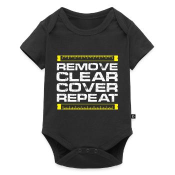 Remove Clear Cover Repeat - Baby Premium short-sleeve bodysuit - black - Front