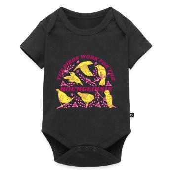 The birds work for the bourgeoisie - Baby Premium short-sleeve bodysuit - black - Front
