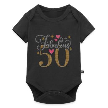 50th Birthday vintage retro Born in 1973 Birthday - Baby Premium short-sleeve bodysuit - black - Front