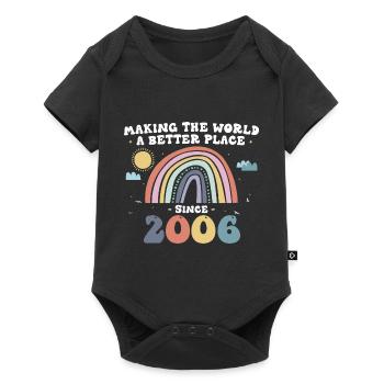 Rendre le monde meilleur depuis 2006, 17ème - Body à manches courtes Premium Bébé - noir - Devant