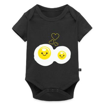 spiegeleier love - Baby Premium Kurzarmbody - Schwarz - Vorne