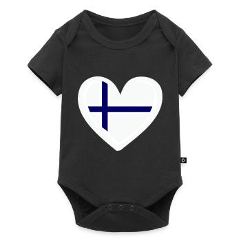 Finlande Coeur - Body à manches courtes Premium Bébé - noir - Devant