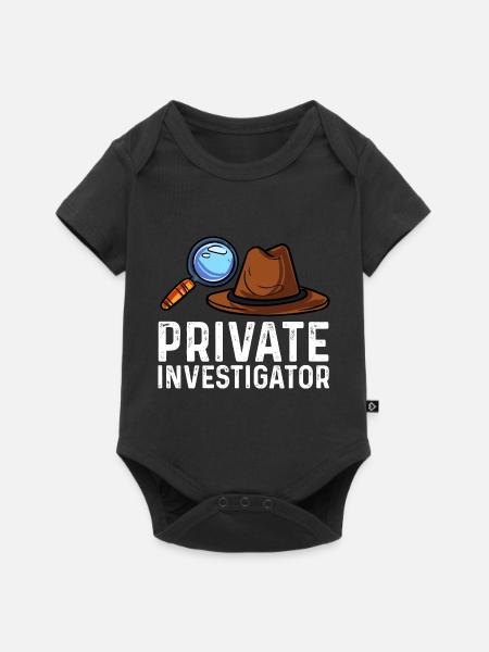Privatdetektiv Design für Ermittlungsbegeisterte - Baby Premium Kurzarmbody - Schwarz