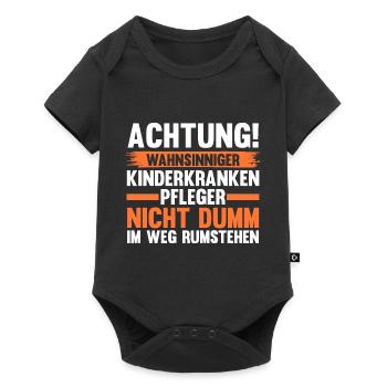 Pfleger Pflegekraft Kinderkrankenpfleger - Baby Premium Kurzarmbody - Schwarz - Vorne