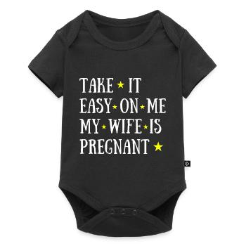 Take it Easy on Me My Wife is Pregnant Stars - Baby Premium short-sleeve bodysuit - black - Front