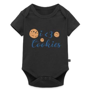 i love cookies - Baby Premium Kurzarmbody - Schwarz - Vorne