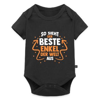 Opa Oma Enkelkind Enkel - Baby Premium Kurzarmbody - Schwarz - Vorne