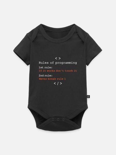 Regeln der Programmierung - Baby Premium Kurzarmbody - Schwarz