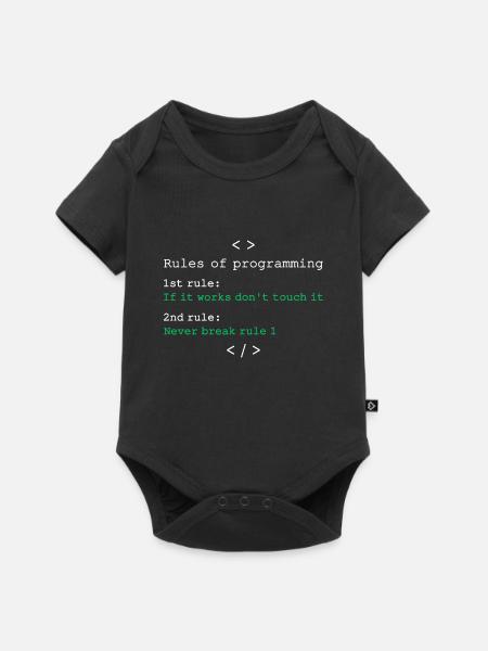 Regeln der Programmierung - Baby Premium Kurzarmbody - Schwarz