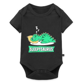 Sleepysaurus Favorite châle chemise pyjama Din - Body à manches courtes Premium Bébé - noir - Devant