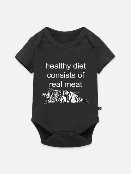 real meat - Baby Premium Kurzarmbody - Schwarz