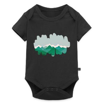 Montagnes forestières dans la brume matinale - Body à manches courtes Premium Bébé - noir - Devant