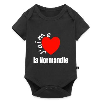 J'aime la Normandie (ich liebe die Normandie) - Baby Premium Kurzarmbody - Schwarz - Vorne