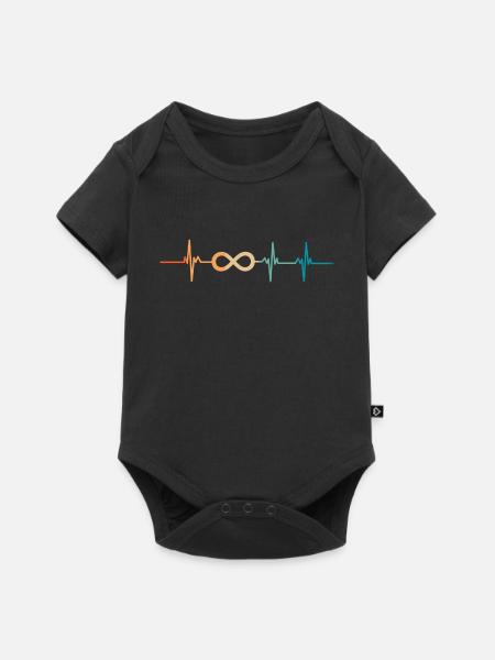 Unendlicher Herzschlag - Baby Premium Kurzarmbody - Schwarz