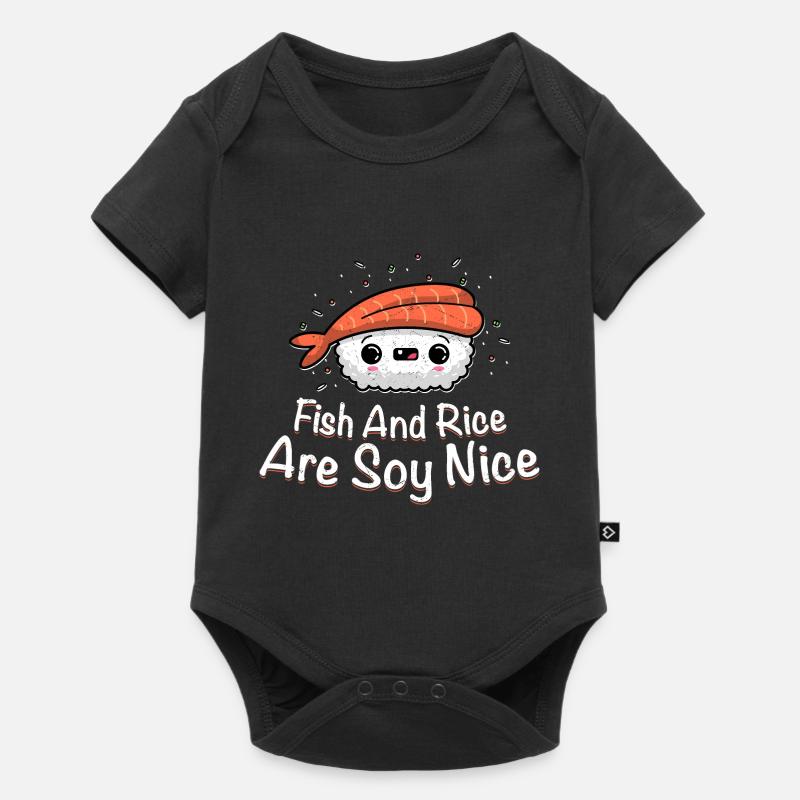 Le poisson et le riz sont du soja NiceLe poisson et le riz sont du soja ni - Body à manches courtes Premium Bébé - noir