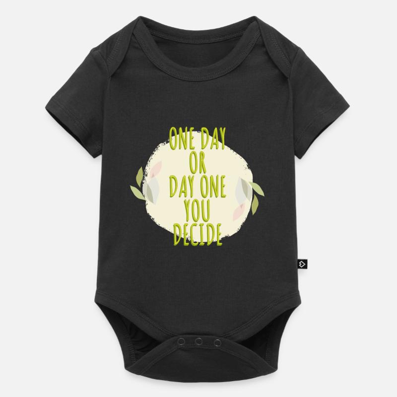 Tag eins oder eines Tages Bewusstsein - Baby Premium Kurzarmbody - Schwarz