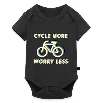CYCLE MORE, WORRY LESS - Baby Premium Kurzarmbody - Schwarz - Vorne