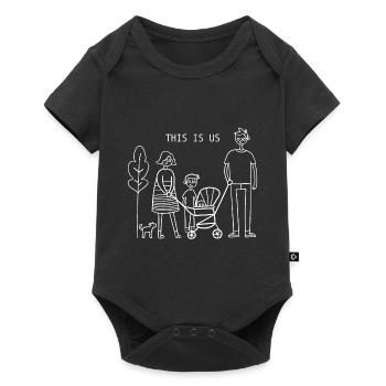 Moderne Minimalistische Familie - This Is Us - Baby Premium Kurzarmbody - Schwarz - Vorne