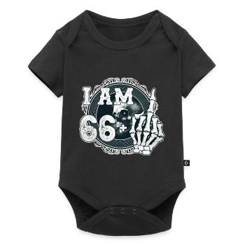 I'm 66 plus 1 middle finger Skull funny 67th - Baby Premium short-sleeve bodysuit - black - Front