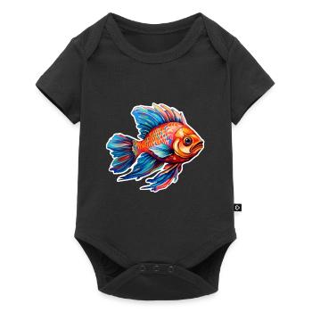 Fish colorful and tropical - Baby Premium short-sleeve bodysuit - black - Front