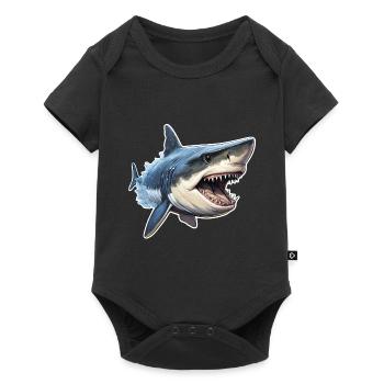 Requin vorace - Body à manches courtes Premium Bébé - noir - Devant
