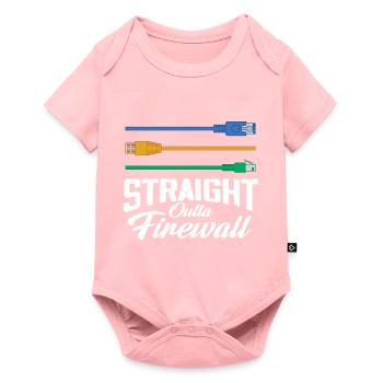 Straight Outta Firewall System Network - Baby Premium Kurzarmbody - Rosa - Vorne