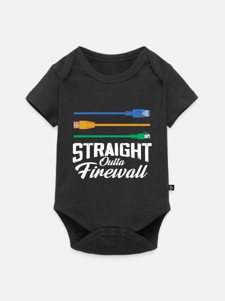 Straight Outta Firewall System Network - Baby Premium Kurzarmbody - Schwarz